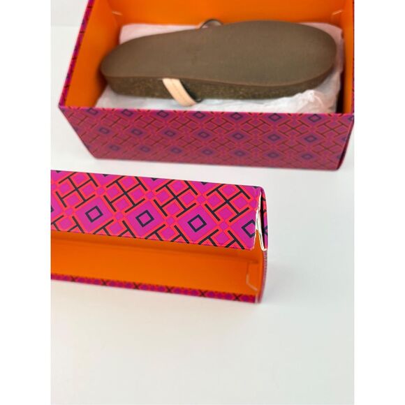 Tory Burch Miller Cloud Sandals Womens 7.5 Bright Peach Natural w/ Box & Bag X22 - Picture 14 of 14